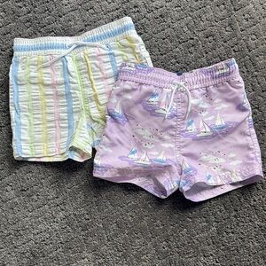 Janie and Jack Multicolor and Purple Kids Swim Trunks